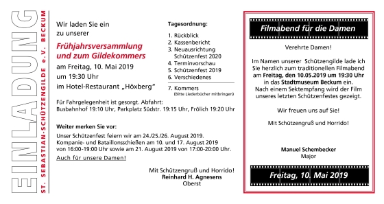 Frühjahrsversammlung 2019